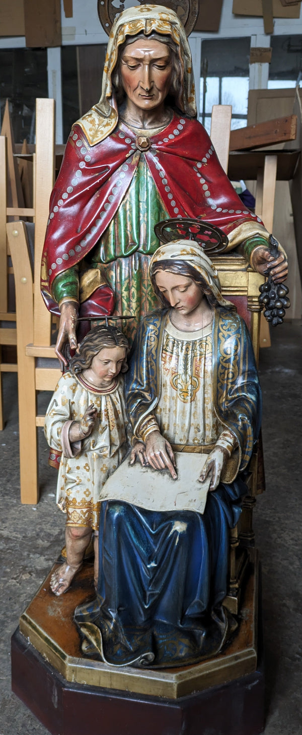 ST ANNE WITH MARY AND CHILD STATUE (XUPJ7/2H)