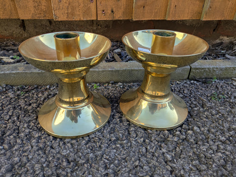 SECOND-HAND BRASS CANDLESTICKS (2 x PAIRS) - UNDER OFFER