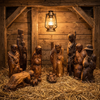 Secondhand Carved Wood Crib Set - ref XUPL2/2E
