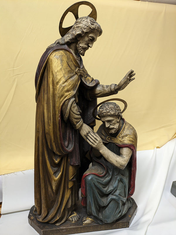 OUR LORD WITH ST THOMAS STATUE (XUPJ7/4E)