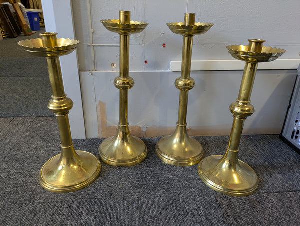 SECOND-HAND BRASS CANDLESTICKS - XUPK4/1C