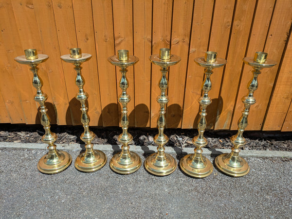 SECOND-HAND SET OF 6 CANDLESTICKS - REF:  XUPK542 - UNDER OFFER
