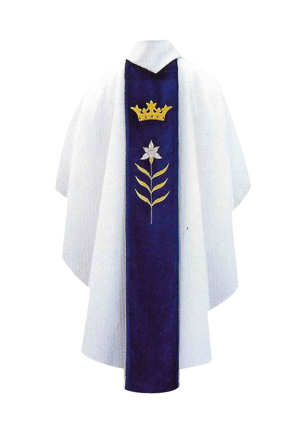 WHITE FULL GOTHIC MARIAN CHASUBLE (T1) Lady